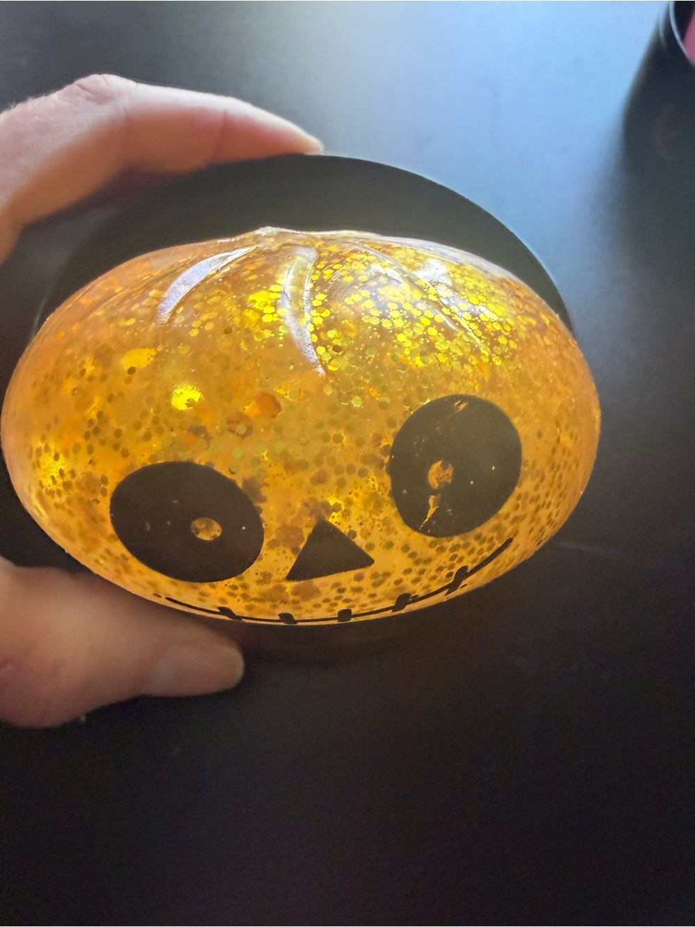 New Halloween Mystery Dumpling Glitter Squishy Fidget Toy Pumpkin Jack-o-Lantern